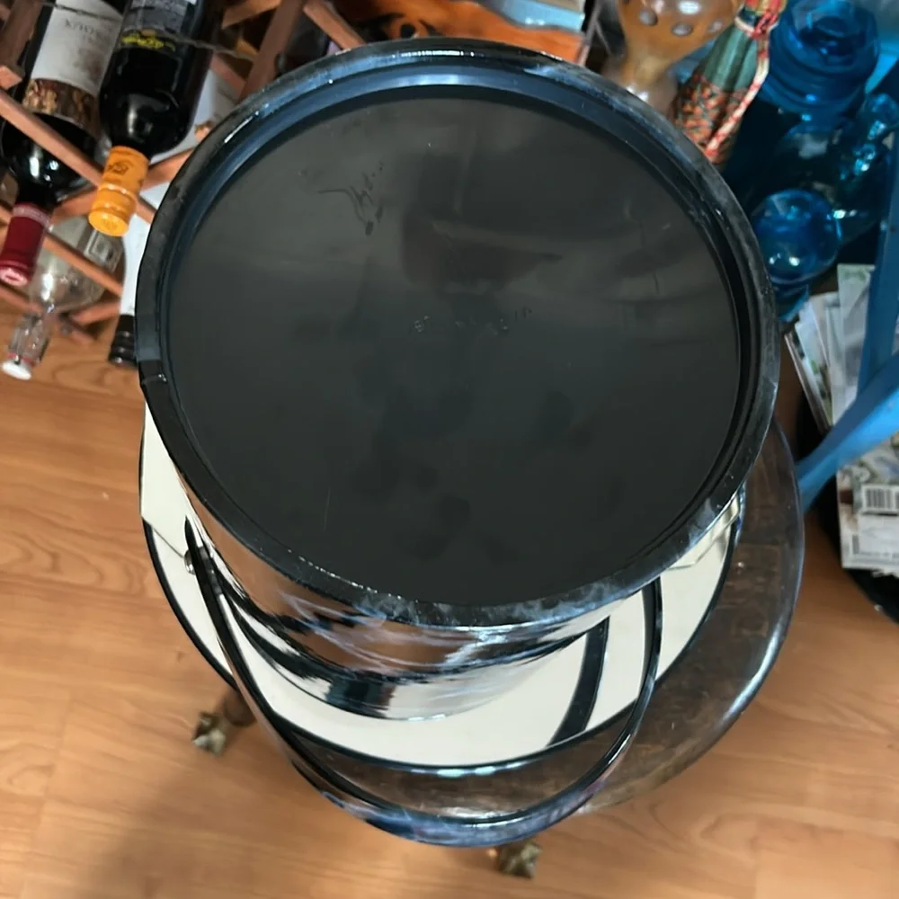 Vintage Black MARBLE ICE BUCKET